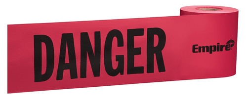 Empire 77-0204 Barricade Tape, 200 ft L, 3 in W, Plastic Backing, Red [SKU: ORG9649211]