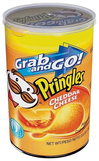 Pringles 84561 Potato Chips, Cheddar, Cheese Flavor, 2.5 oz Can [SKU: ORG0347807]