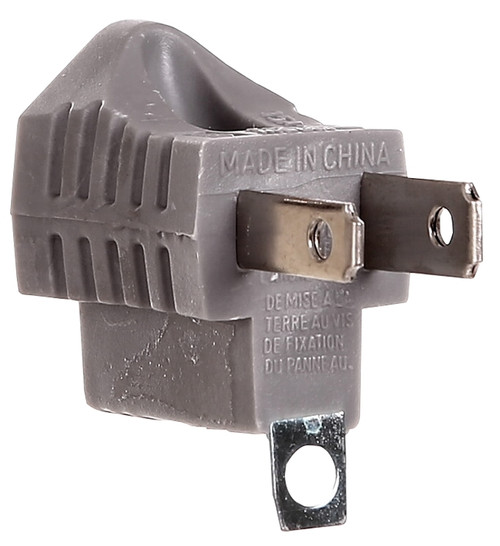 Eaton Wiring Devices 419GY Outlet Adapter with Grounding Lug, 2 -Pole, 15 A, 125 V, 1 -Outlet, Gray [SKU: ORG4857777]