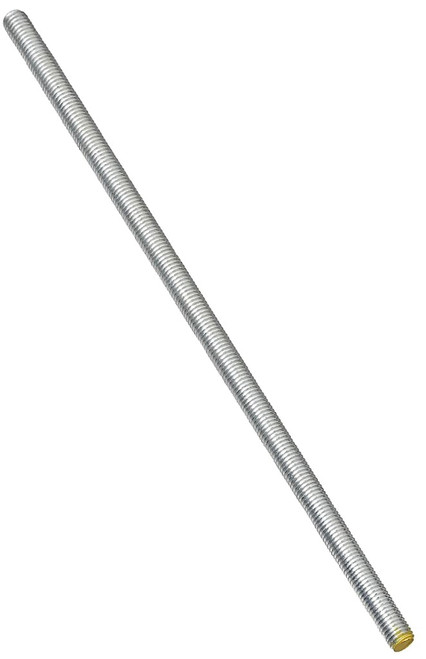 Stanley Hardware N179-515 Threaded Rod, 3/8-16 Thread, 36 in L, A Grade, Steel, Zinc, UNC Thread [SKU: ORG5524301]