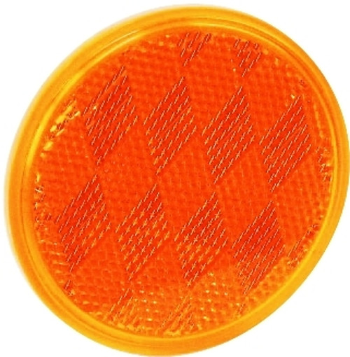 US Hardware RV-660C Safety Reflector, Amber Reflector, Plastic Reflector, Adhesive Mounting [SKU: ORG6448666]