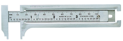 GENERAL 132ME Slide Caliper, 0 to 3 in, SAE Graduation, Steel [SKU: ORG6939466]