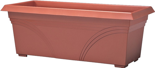 Southern Patio DP2710TC Sturdy Deck Planter, 26-3/4 in W, 26-3/4 in D, Rectangular, Plastic, Terracotta [SKU: ORG6261085]