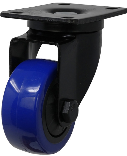 Shepherd Hardware 3660 Swivel Caster, 3 in Dia Wheel, TPU Wheel, Black/Blue, 225 lb, Polypropylene Housing Material [SKU: ORG4752747]