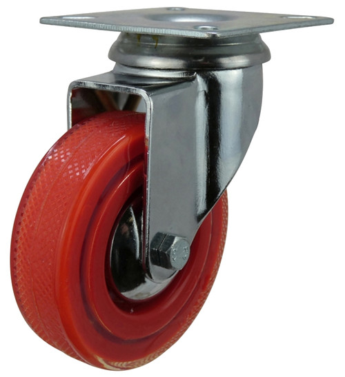 Shepherd Hardware 6266 Swivel Caster, 3 in Dia Wheel, Polyurethane Wheel, Red, 132 lb [SKU: ORG7242175]
