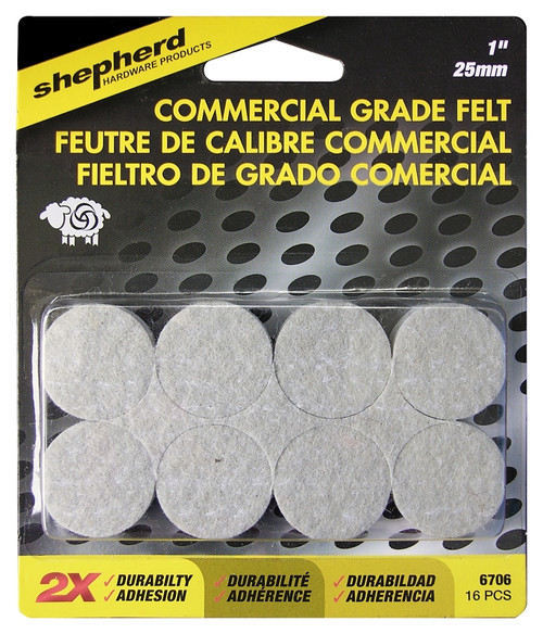 Shepherd Hardware 6706 Protective Pad, Felt, Beige, 1 in Dia, Round [SKU: ORG7242464]