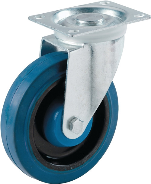 Shepherd Hardware 9260 Swivel Caster, 4 in Dia Wheel, 1 in W Wheel, Rubber Wheel, Blue, 265 lb [SKU: ORG8432114]