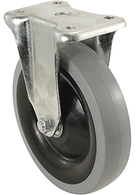Shepherd Hardware 400 Series 9740 Rigid Caster, 5 in Dia Wheel, TPR Wheel, Gray, 300 lb [SKU: ORG7242118]