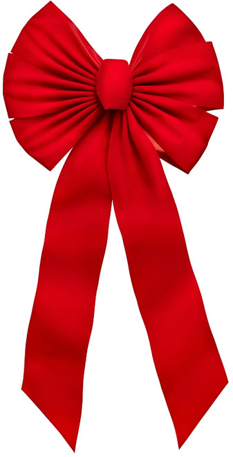 Holidaytrims 7355 Gift Bow, 14 x 28 in, Velvet, Red [SKU: ORG5175492]