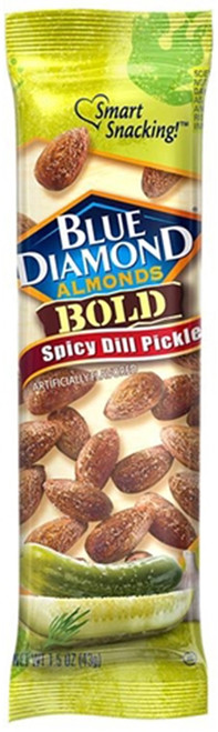 Blue Diamond BOLD Series 714322 Almonds, Spicy Dill Pickle Flavor, 1.5 oz Tube [SKU: ORG3313079]