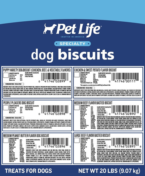 Pet Life 2892 Dog Biscuit, Milk Flavor, 20 lb [SKU: ORG5032776]