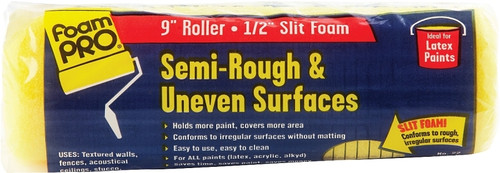 FOAMPRO 22 Paint Roller Cover, 1/2 in Thick Nap, 9 in L, Foam Cover [SKU: ORG3120300]