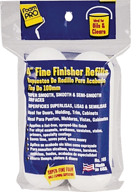 FOAMPRO 165 Roller Refill, 3/8 in Thick Nap, 4 in L, Foam Cover [SKU: ORG5491949]