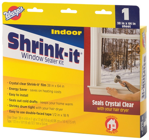 Warp's Shrink-it Series SK-38 Window Sealer Kit, 38 in W, Clear [SKU: ORG8947277]