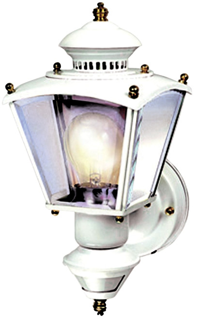 Heath Zenith HZ-4150-WH Motion Activated Decorative Light, 120 V, 100 W, Incandescent Lamp, Glass/Metal Fixture, White [SKU: ORG8261216]