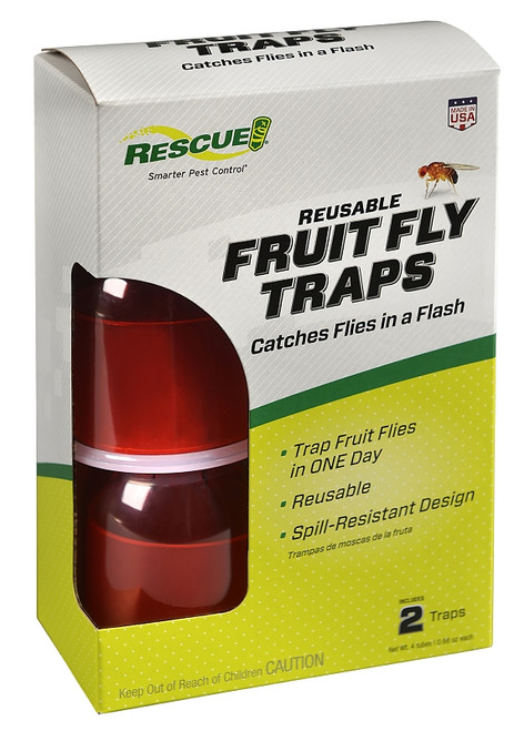RESCUE FFTR2-BB4 Reusable Fruit Fly Trap, Liquid Pack [SKU: ORG9034505]