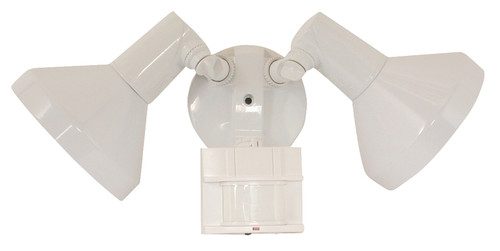 Heath Zenith HZ-5412-WH Motion Activated Security Light, 120 V, 300 W, 2-Lamp, Halogen Lamp, Metal/Plastic Fixture [SKU: ORG6745855]