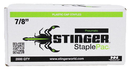 Stinger 136044 Cap Staple, 7/16 in W Crown, 7/8 in L Leg, 18 Gauge, Carbon Steel, Electro-Galvanized [SKU: ORG9789926]