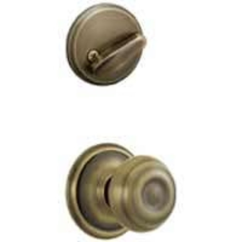 Schlage F Series F59GEO609 Interior Pack, Antique Brass, Knob Handle, 1-5/8 to 2 in Thick Door [SKU: ORG8270860]