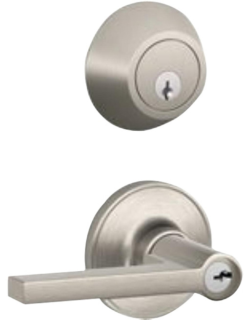 Dexter JC60VSOL619 Deadbolt Lock Combo, Grade 3 Grade, Lever Handle, Keyed Key, Satin Nickel, 2-3/8, 2-3/4 in Backset [SKU: ORG3075280]