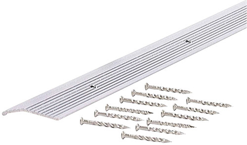 M-D 78154 Carpet Trim, 72 in L, 1.38 in W, Fluted Surface, Aluminum, Silver [SKU: ORG4995932]