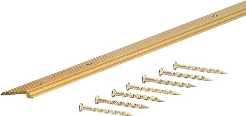 M-D 79038 Tile Edge, 36 in L, 3/4 in W, Vinyl, Satin Brass [SKU: ORG6854442]