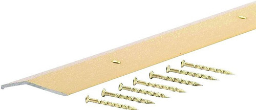 M-D 79152 Carpet Trim, 72 in L, 1.38 in W, Fluted Surface, Aluminum, Satin Brass [SKU: ORG2171999]