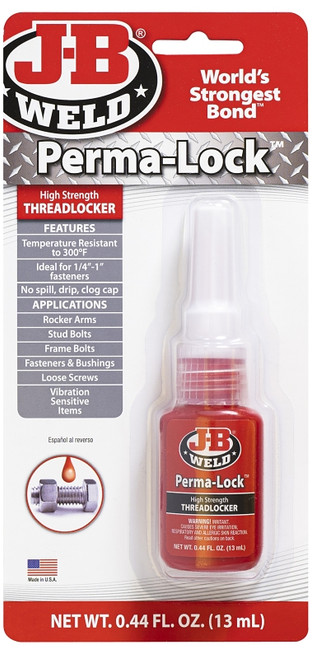 J-B WELD Perma-Lock 27113 Threadlocker, Liquid, Mild Organic, Red, 13 mL Bottle [SKU: ORG6960850]