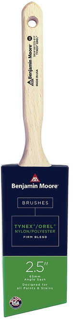 Benjamin Moore U61225-017 Paint Brush, Firm Brush, 2-15/16 in L Bristle, Orel/Tynex Bristle, Angle Sash Handle [SKU: ORG0249920]