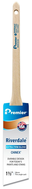 Premier Riverdale 17240 Paint Brush, 1-1/2 in W, Thin Angle Sash Brush, 2-3/16 in L Bristle, Chinex Bristle [SKU: ORG0249441]