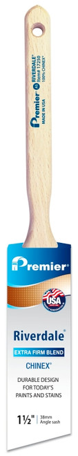 Premier Riverdale 17250 Paint Brush, 1-1/2 in W, Angle Sash Brush, 2-7/16 in L Bristle, Chinex Bristle [SKU: ORG0249342]