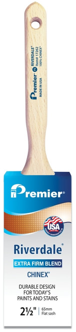 Premier Riverdale 17262 Paint Brush, 2-1/2 in W, Flat Sash Brush, 2-15/16 in L Bristle, Chinex Bristle [SKU: ORG0249516]