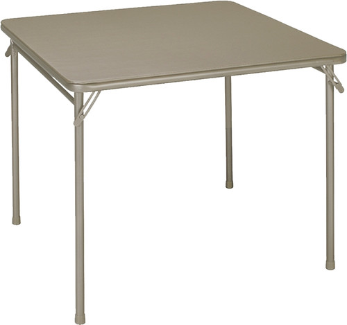 Cosco 14619ANT2 Folding Table, 33-3/4 in OAW, 33-3/4 in OAD, 28 in OAH, Steel Frame, Vinyl Tabletop, Antique Linen [SKU: ORG7134976]