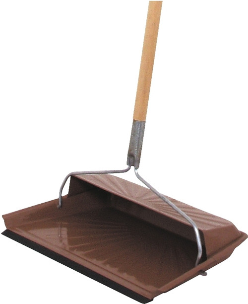 FULTON 20247 Hooded Dustpan, 11-3/4 in L, 7-7/8 in W, Rubber/Steel, Black, Baked Enamel [SKU: ORG6291264]