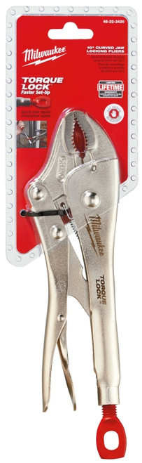 Milwaukee Torque Lock 48-22-3420 Locking Plier, 10 in OAL, 2 in Jaw Opening, Red/Silver Handle, Comfort-Grip Handle [SKU: ORG1384197]