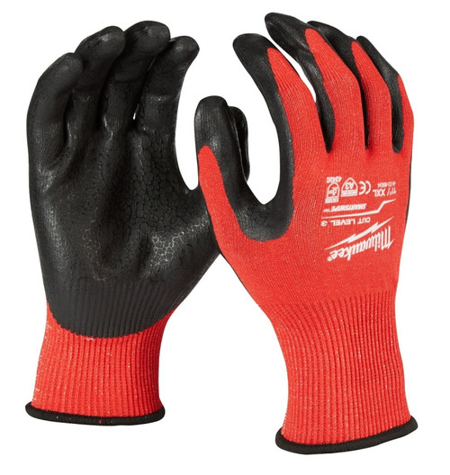 Milwaukee 48228934-2XL Coated Gloves, 2XL, 8.01 to 8.21 in L, Elasticated Knit Cuff, Nitrile Coating [SKU: ORG1388917]