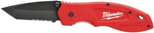 Milwaukee FASTBACK Series 48-22-1530 Utility Knife, 3 in L Blade, Stainless Steel Blade, Contour-Grip Handle, Red Handle [SKU: ORG1383579]