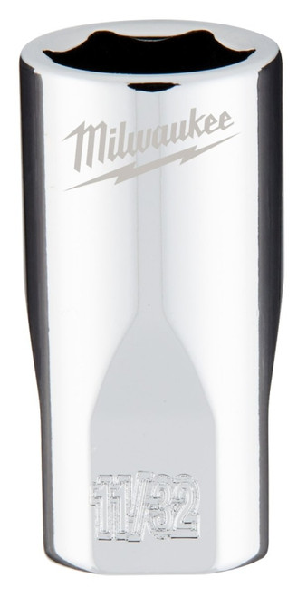 Milwaukee 45-34-9006 Socket, 11/32 in Socket, 1/4 in Drive, 6-Point, Chrome Vanadium Steel, Chrome [SKU: ORG1386697]