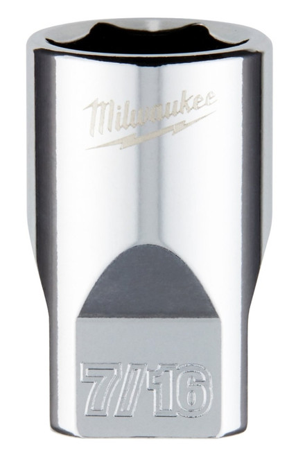 Milwaukee 45-34-9008 Socket, 7/16 in Socket, 1/4 in Drive, 6-Point, Chrome Vanadium Steel, Chrome [SKU: ORG1386713]