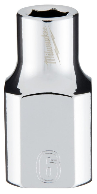 Milwaukee 45-34-9076 Socket, 6 mm Socket, 3/8 in Drive, 6-Point, Chrome Vanadium Steel, Chrome [SKU: ORG1387323]