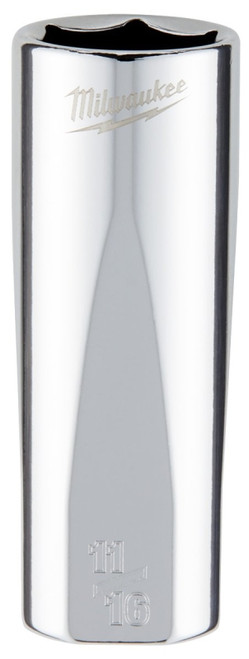 Milwaukee 45-34-6875 Socket, 11/16 in Socket, 3/8 in Drive, 6-Point, Chrome Vanadium Steel, Chrome [SKU: ORG1387943]