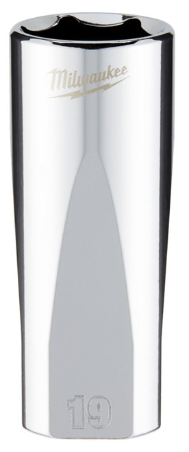 Milwaukee 45-34-0119 Socket, 19 mm Socket, 3/8 in Drive, 6-Point, Chrome Vanadium Steel, Chrome [SKU: ORG1387703]