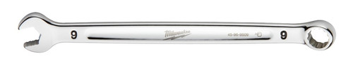 Milwaukee 45-96-9509 Combination Wrench, Metric, 9 mm Head, 5.91 in L, 12-Point, Steel, Chrome [SKU: ORG1386390]