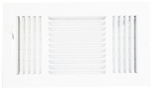 ProSource SW03-12X6 3-Way Sidewall Register, 13.5 in L, 7.5 in W, 52 degree Air Deflection, 3 -Way, Steel, White [SKU: ORG2760460]