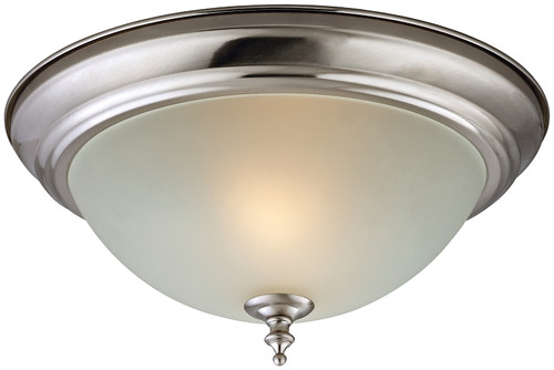 Boston Harbor F51WH02-1005-BN Two Light Flush Mount Ceiling Fixture, 120 V, 60 W, 2-Lamp, A19 or CFL Lamp [SKU: ORG6815757]