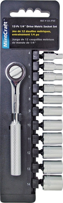 Vulcan 12PC-2 Socket Set, Chrome Vanadium Steel, Chrome [SKU: ORG1213743]