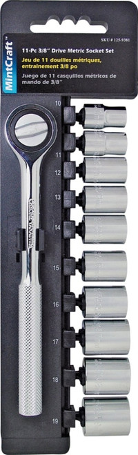 Vulcan 13PC-3M Socket Set, Chrome Vanadium Steel, Chrome [SKU: ORG1259381]