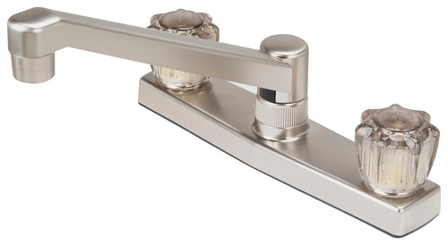 Boston Harbor JY-8201BN Kitchen Faucet, 1.8 gpm, 2-Faucet Hole, Plastic, Stainless Steel, Deck Mounting, Round Handle [SKU: ORG9472218]