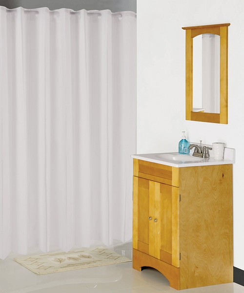 Simple Spaces XG-02-WH Hookless Shower Curtain, Vinyl [SKU: ORG0090498]