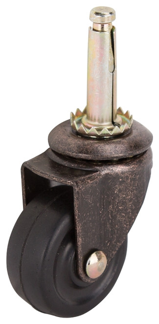 ProSource JC-D04-PS Swivel Caster, 1-5/8 in Dia Wheel, 1-5/8 in W Wheel, Rubber Wheel, Black, 70 lb [SKU: ORG7112097]